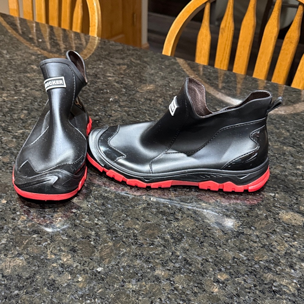 NEW Women's Black and Red Rain Boots